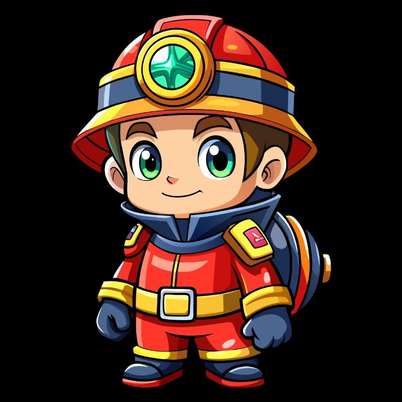 Hero in red the firefighter