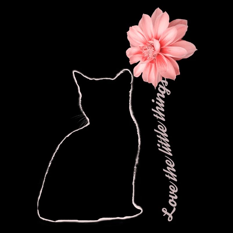 Chat avec fleur Chat Cadeau