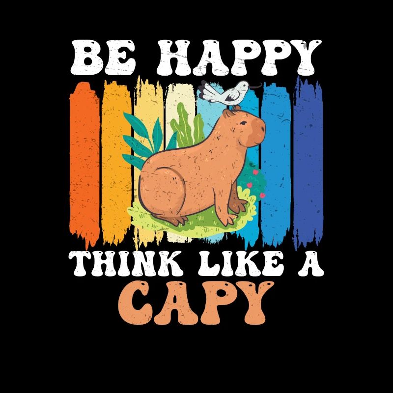Costume de Capybara rétro Be Happy pour un fan de