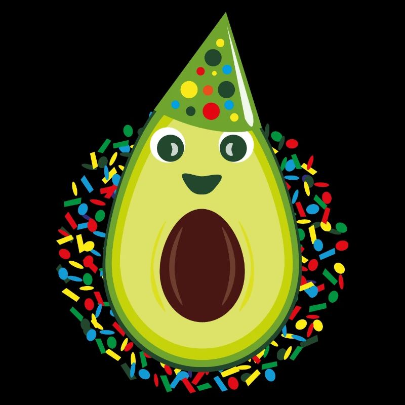 Fasching Avocado mit Konfetti.