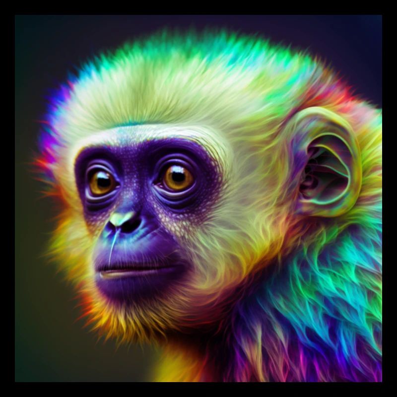 Farbiger Gibbon Affe, einzigartiges Design