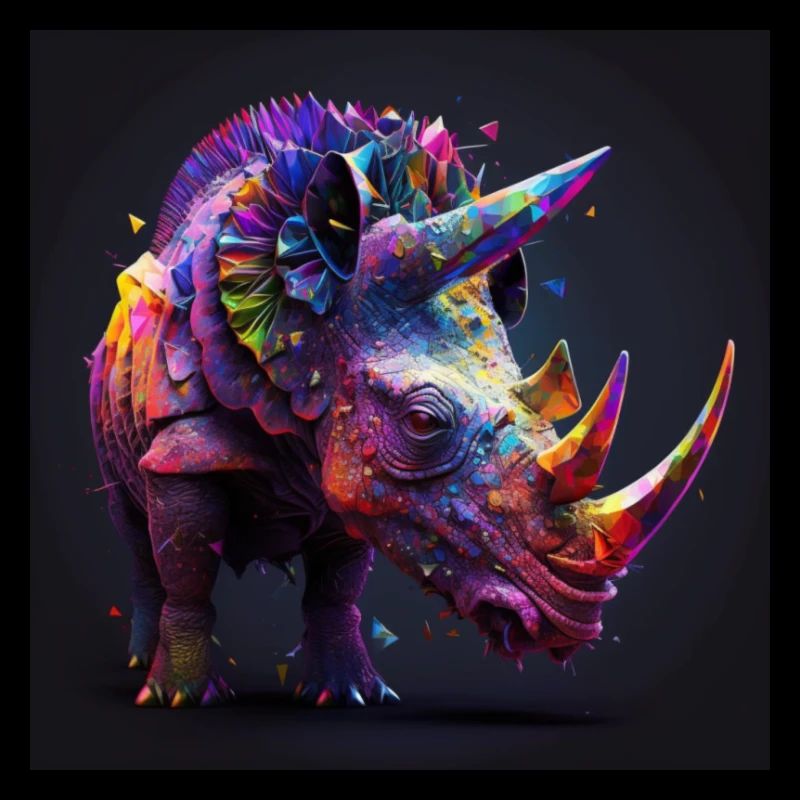 Tricerratops coloré, design unique