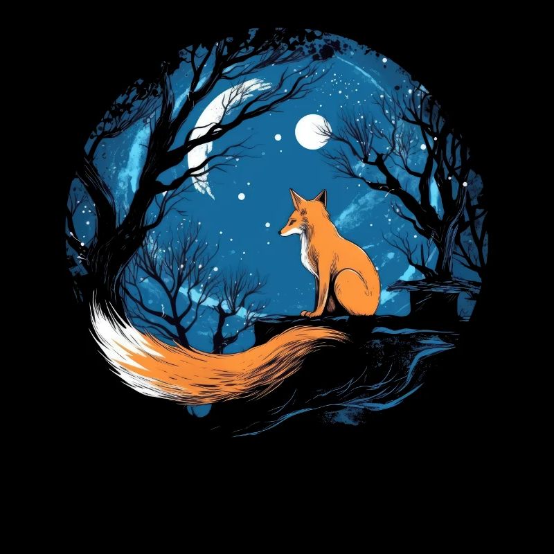 Fuchs Wald Mond Fabel Mythisch Märchen