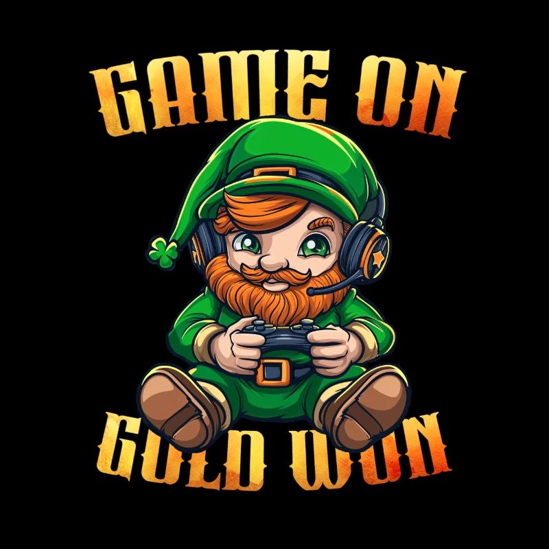 Cute Leprechaun Gamer