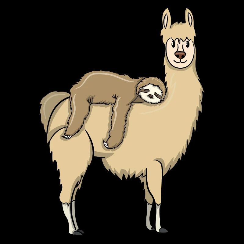 Sloth rides on llama