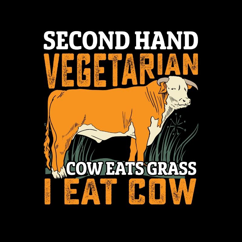 Second Hand Vegetarian Funny Meat Lover Anti Vegan