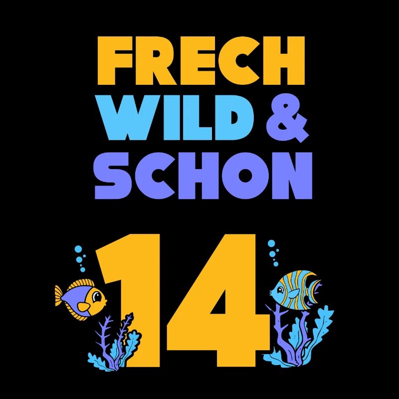 14 Jahre Geburtstag Junge Mädchen Fisch