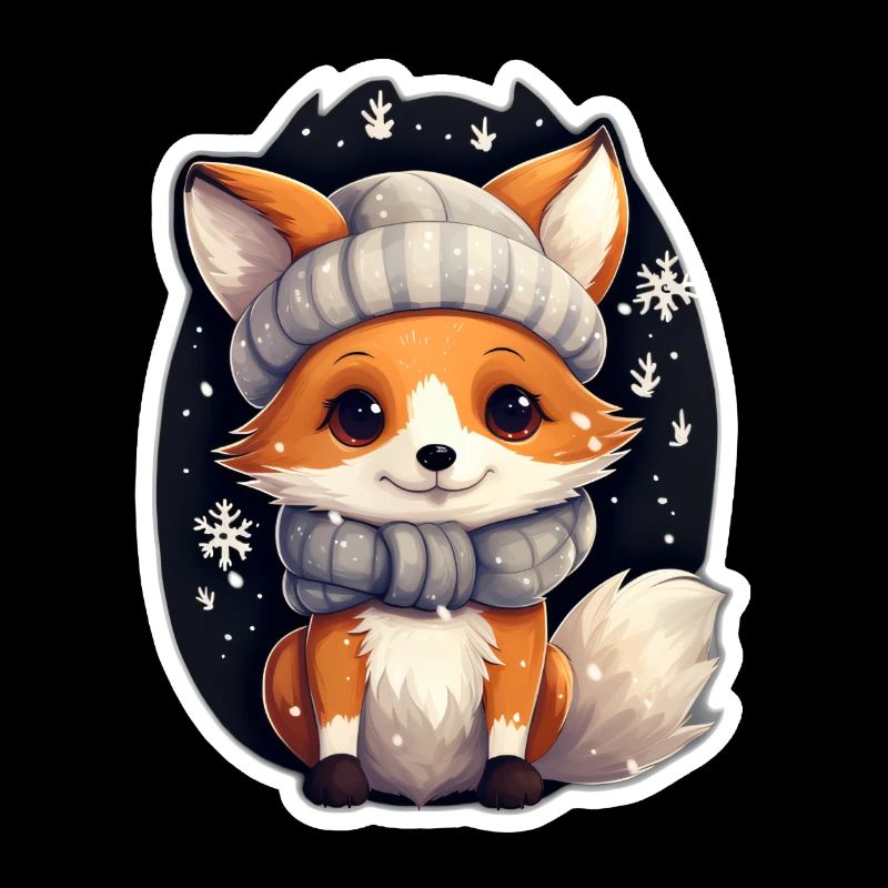 Fox in winter night