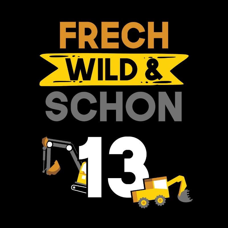 13 Jahre Geburtstag Junge Mädchen Bagger