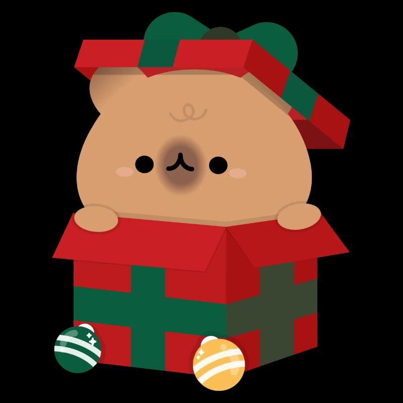 Capybara Christmas Present