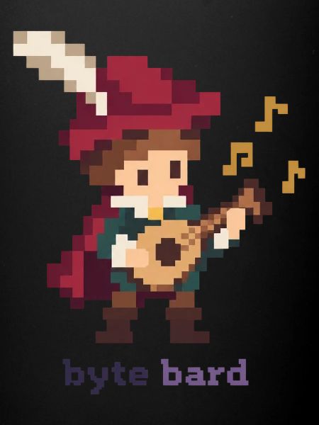 Pixel Barde mit Laute