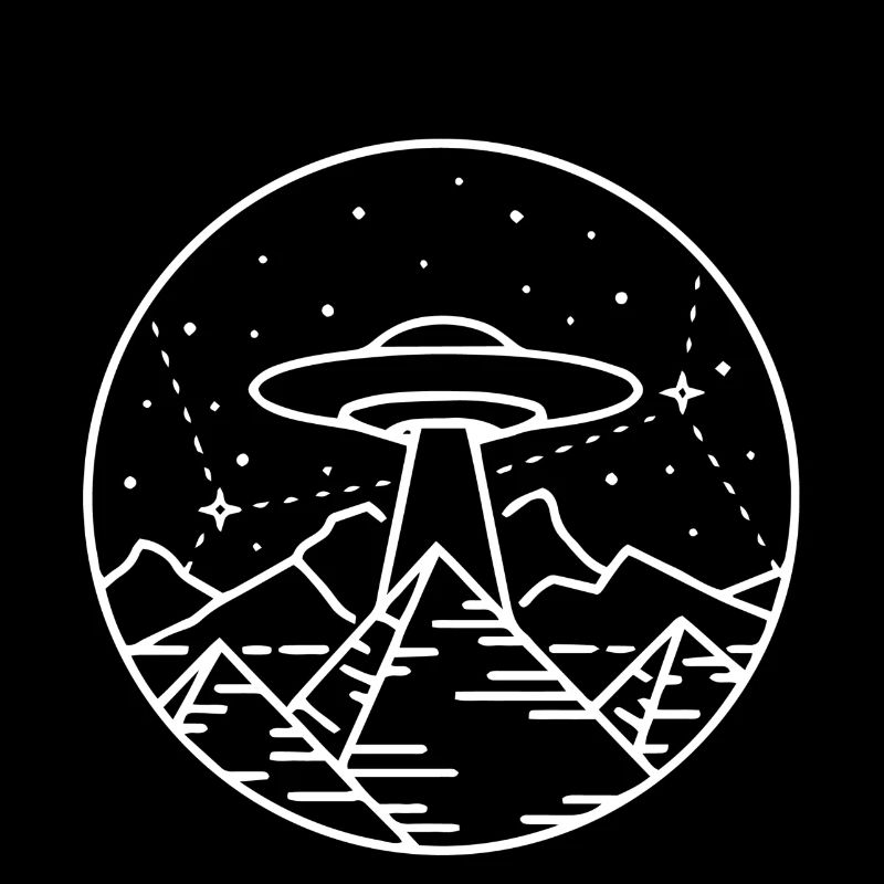 Ufo mit Pyramiden Geschenk Idee weiss