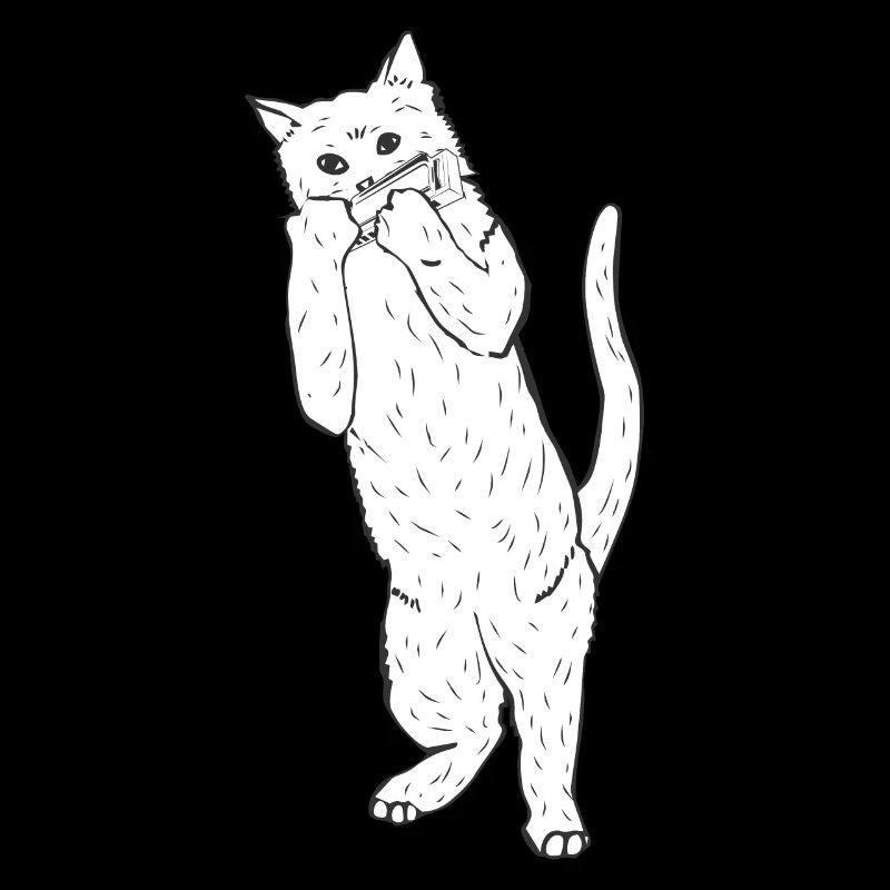 Harmonica Cat Gift for musicians
