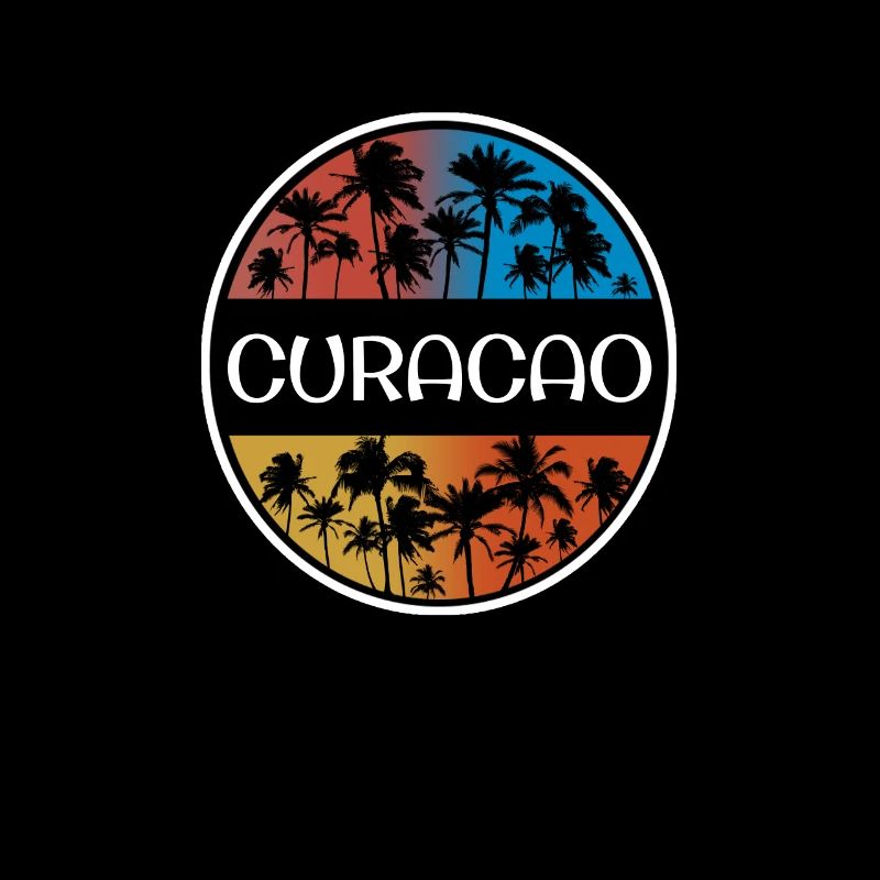 Curacao Stylish Vacation Souvenir Palm Tree