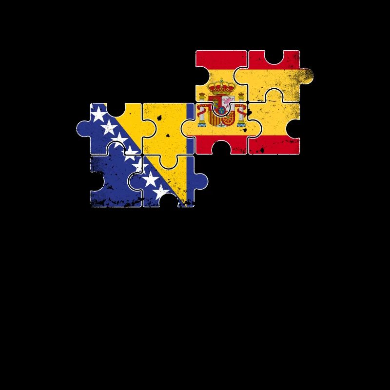 Bosnien Spanien Vintage Flagge Spanisch Bosnier