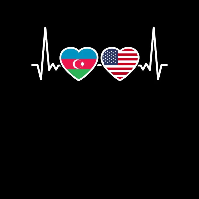 Azerbaïdjan États-Unis drapeau de battement de cœur