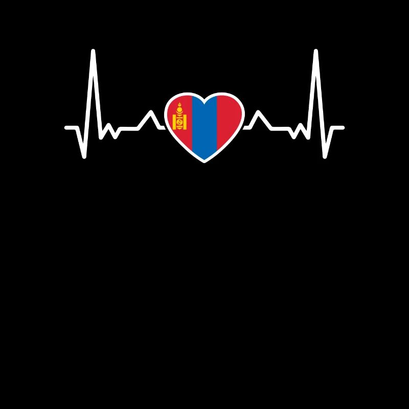 Mongolia Heartbeat Mongolian Flag Mongol
