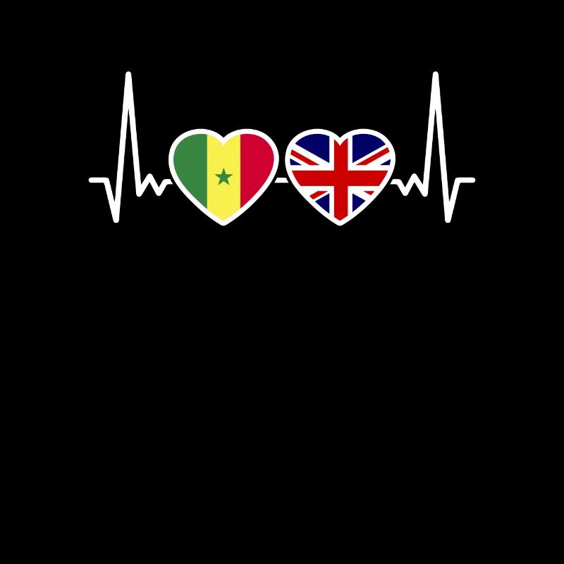 Senegal UK Herzschlag Flagge Britisch
