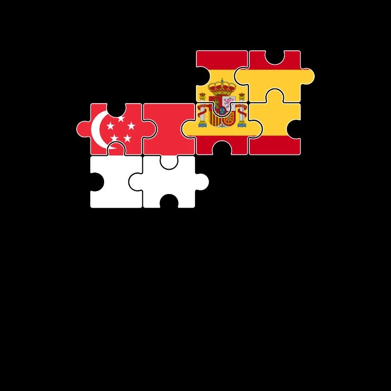 Singapour Espagne Drapeau Espagnol Singapourien