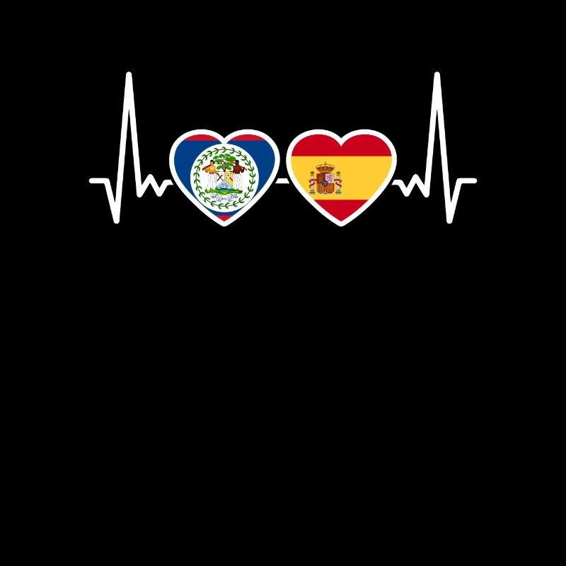 Belize Spanien Herzschlag Flagge Belizer