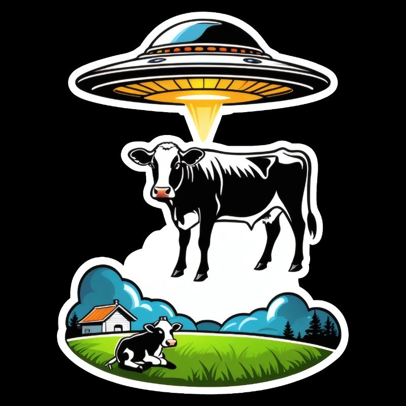 Alien UFO cow abduction