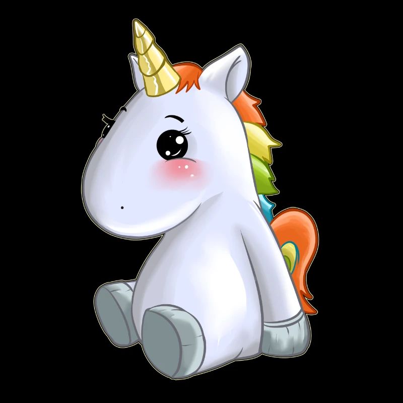 süßes Einhorn bunte Mähne