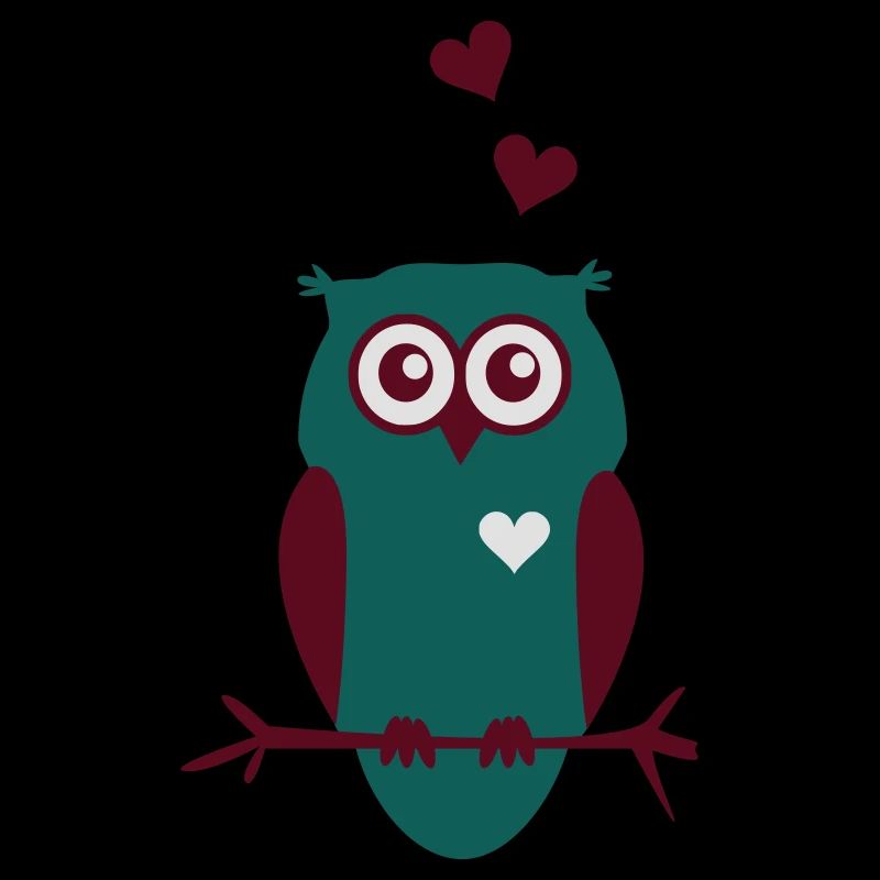 Eule mit Herzen
