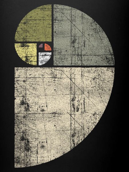 Distressed Fibonacci Spiral