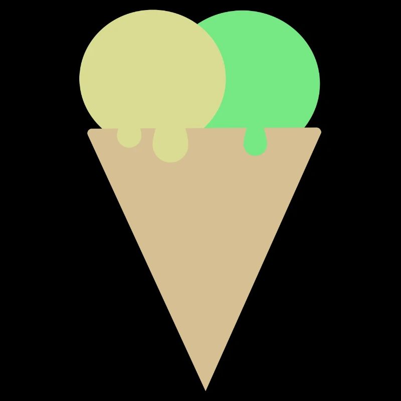 La glace fond dans la gaufre
