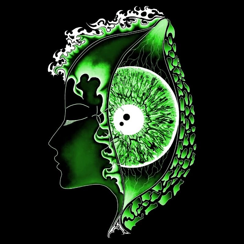 Grand œil vert, œil, vertical, réaliste