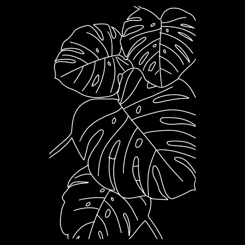 Contour Monstera blanc