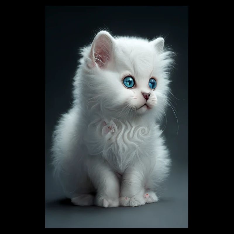 Chaton blanc mignon