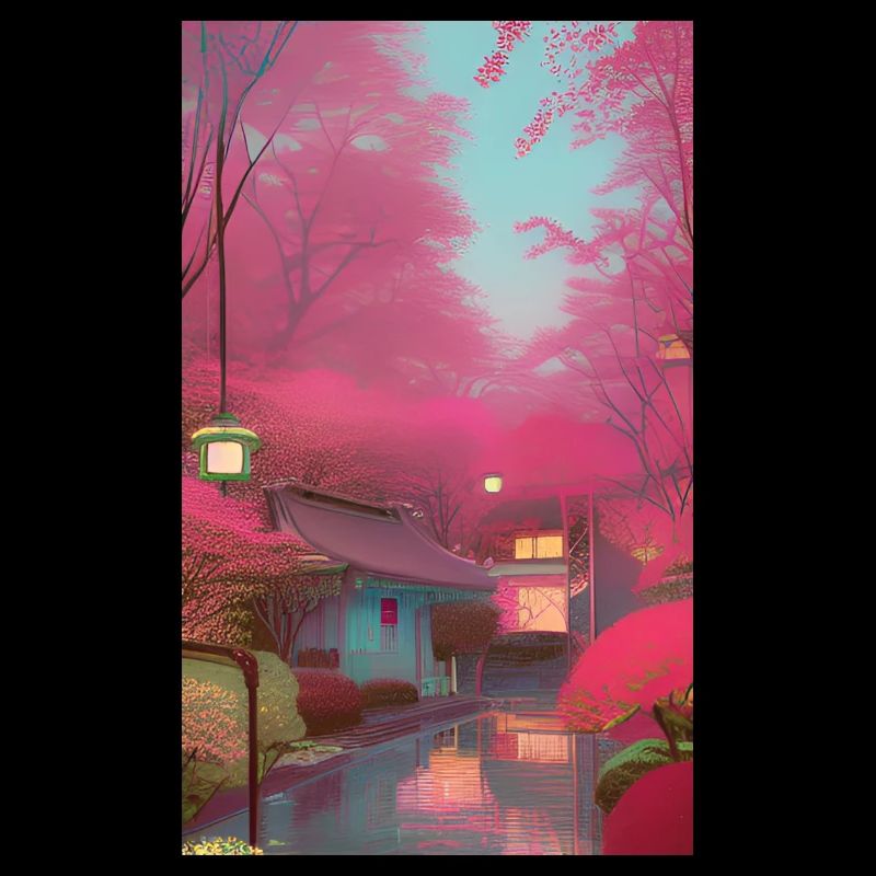 Japanese Temple and Sakura