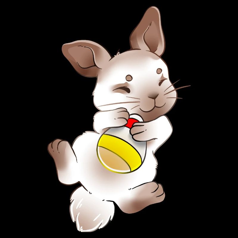 Sticker - Sweet Easter Bunny with Painted Egg