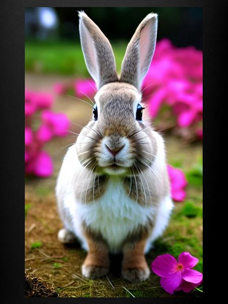 Lapin fleuri