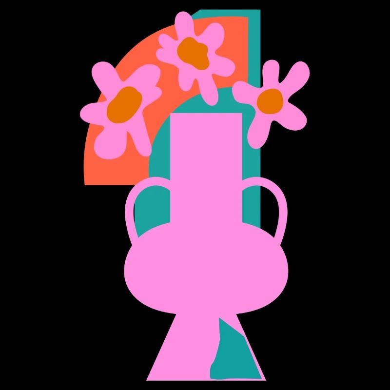 Collage de fleurs en pot