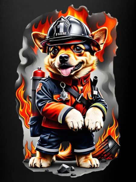 Firefighter dog