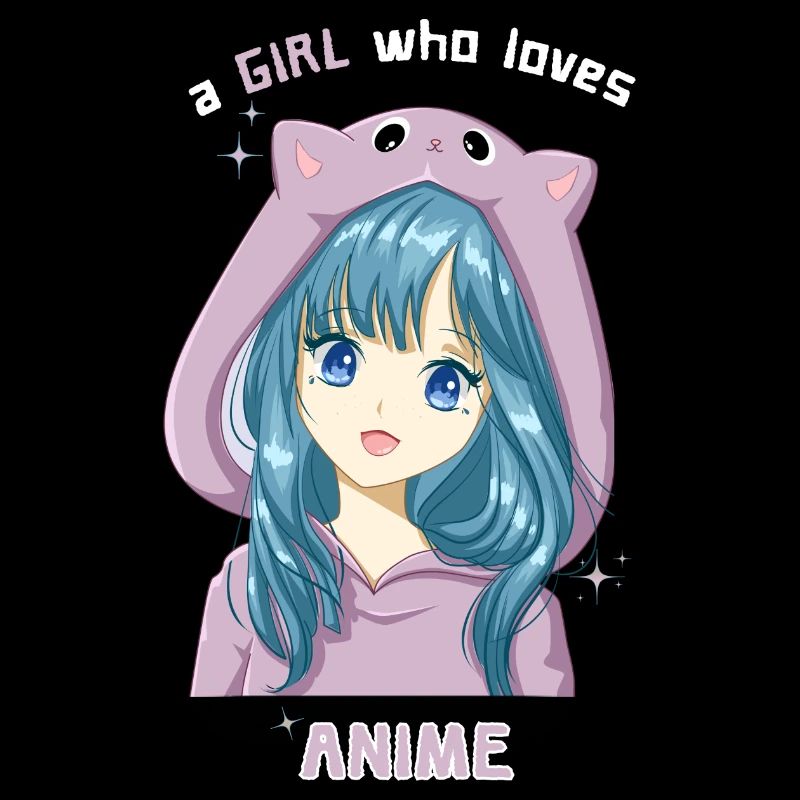 Mädchen Blaues Haar