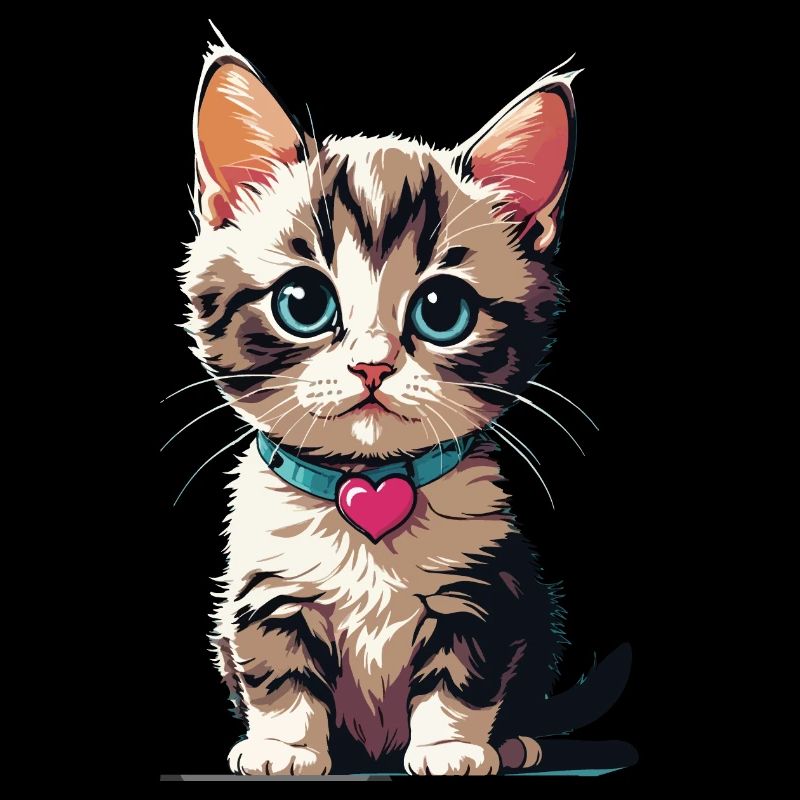 Katze mit Herzkette