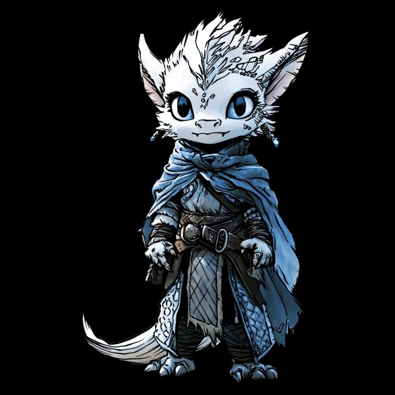 Rogue Ice draconic character RPG Dragon