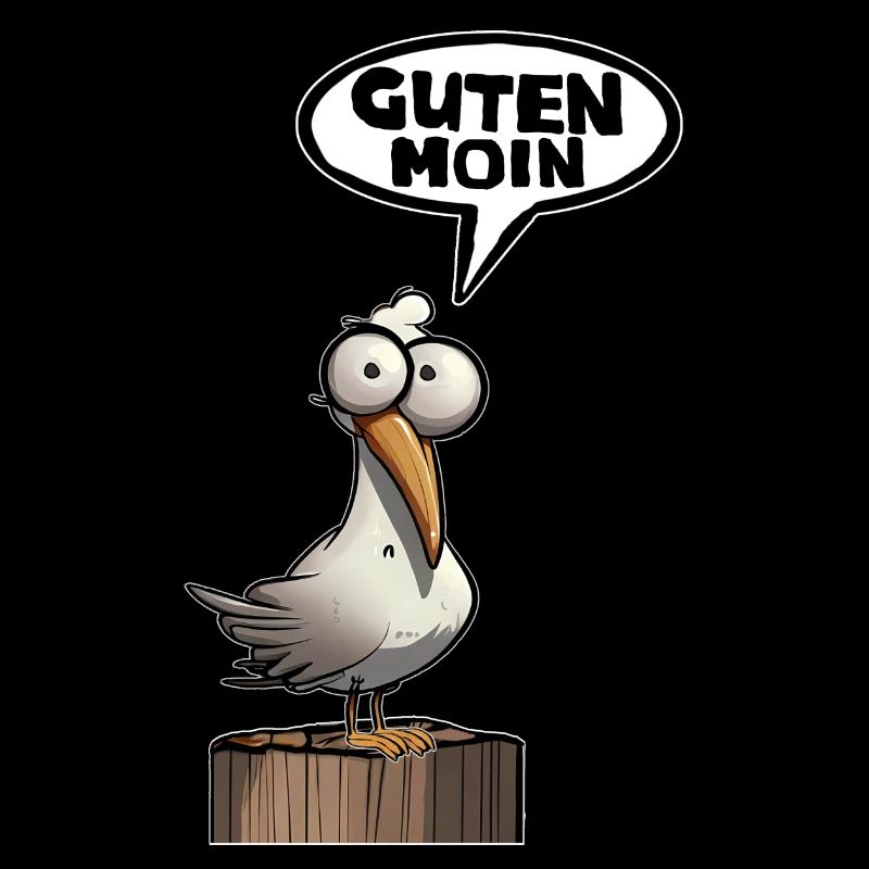 Good Morning Moin Seagull Speech Bubble