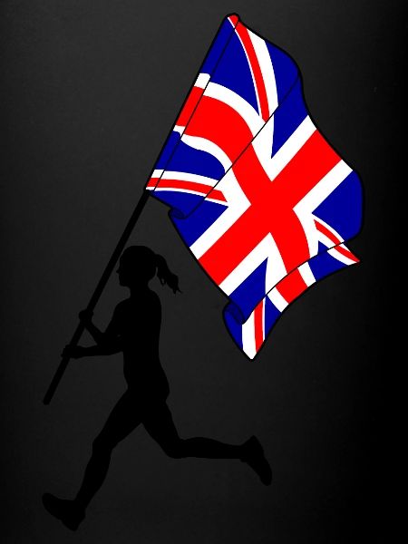 Drapeau Angleterre Femme Courir