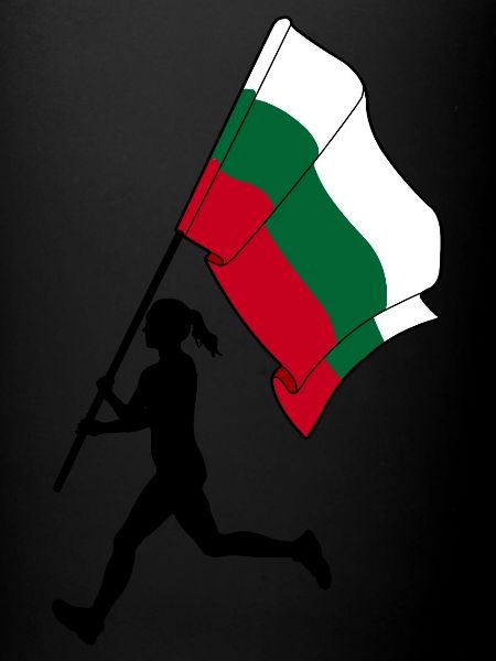 Drapeau Bulgarie femme course