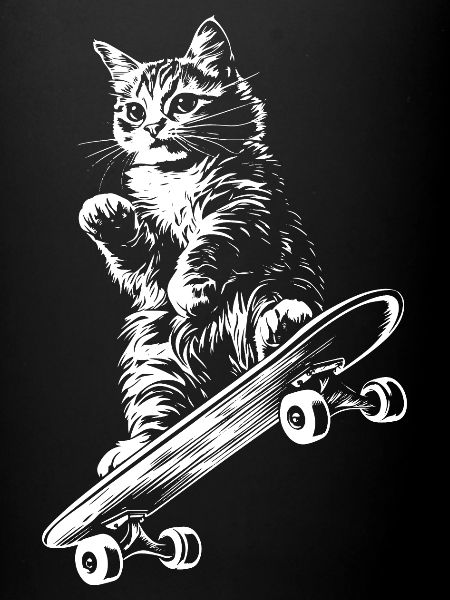 Cat Skateboard Skater