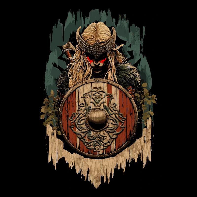 Bouclier Maiden Vikings Guerrier Teutonique