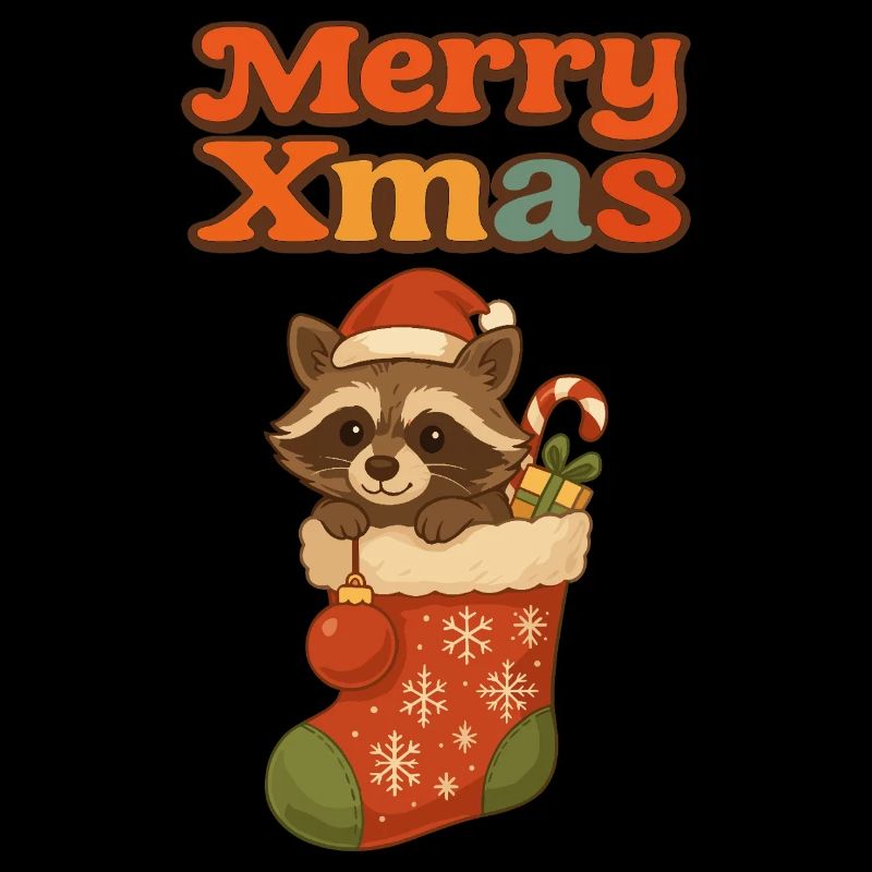 Raton laveur de Noël en bas