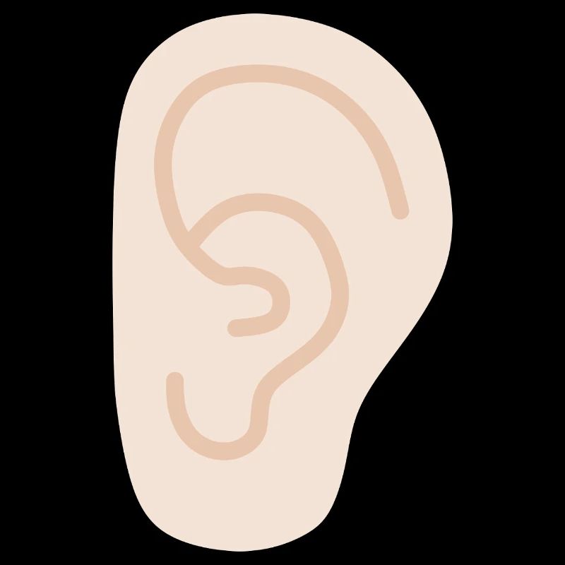 Ear: Soft Peach Line Art