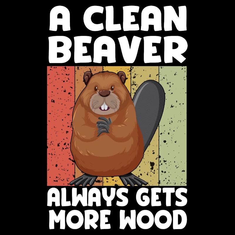 Sauberer Biber Holzspruch