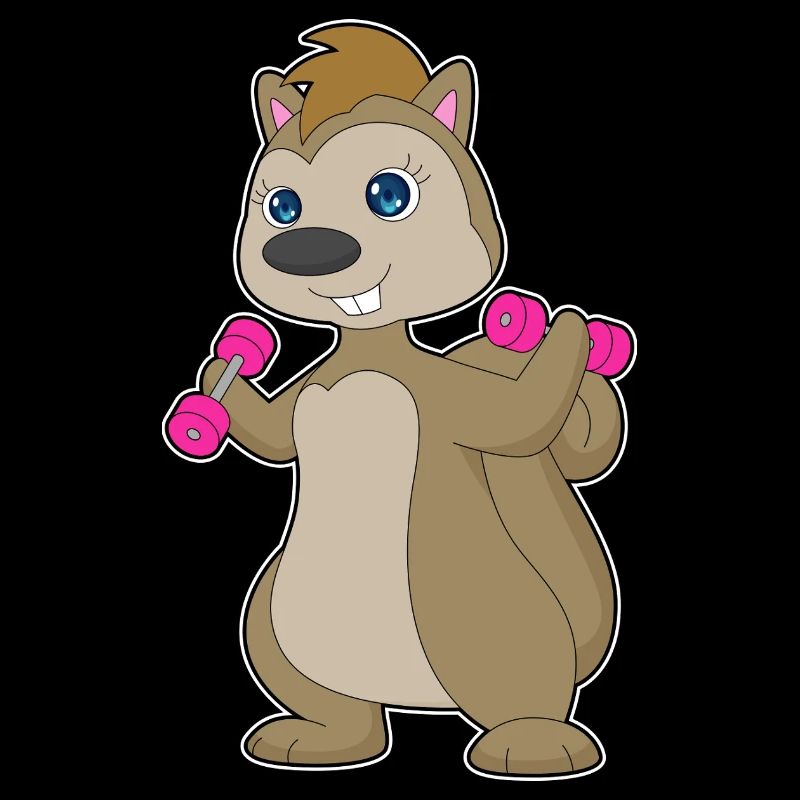 Squirrel Bodybuilder Dumbbells Bodybuilding