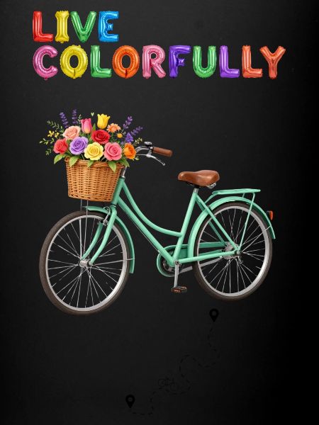 Blumenfarbenes Fahrrad